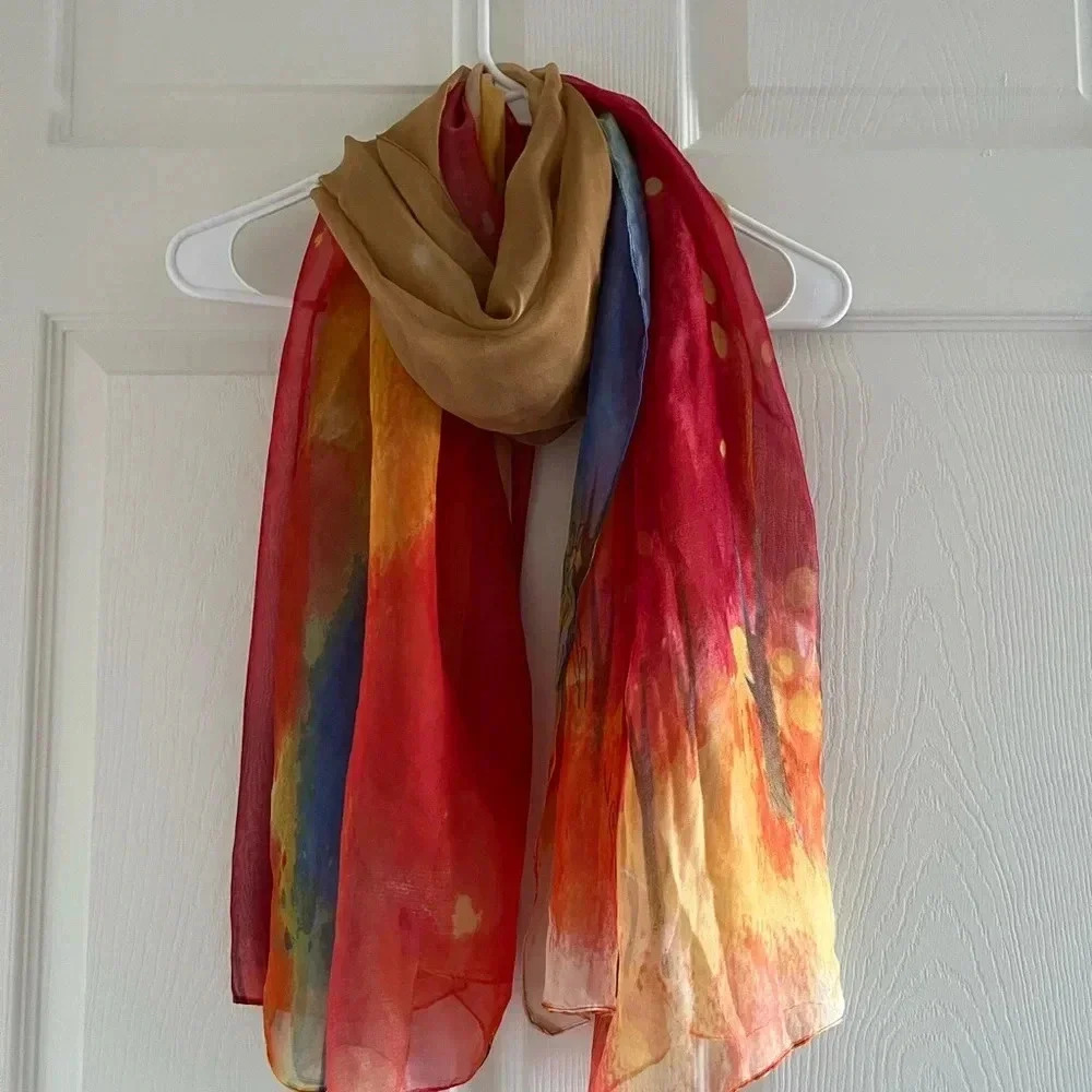 Vibrant colorful scarf hijab
